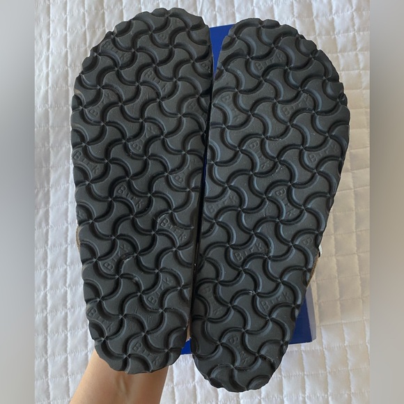 Birkenstock Taupe Suede Boston with River Border, Size 39N - Picture 4 of 5